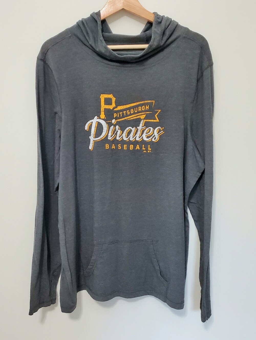 Women's Pittsburgh Pirates Baseball Lightweight Hoodie XXL Gray Thumb Holes EUC